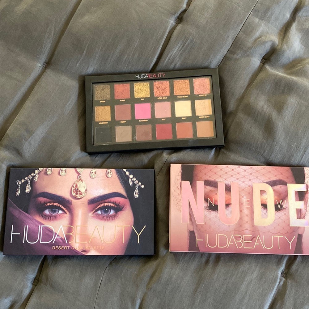 Set of 3 Huda Beauty Eyeshadow Palettes.